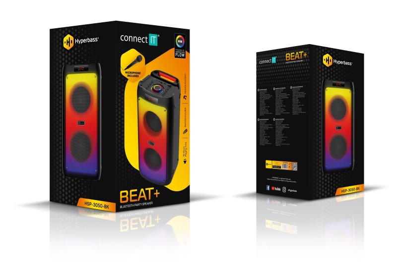 CONNECT IT Hyperbass BEAT+ bezdrôtový párty reproduktor, ČIERNA