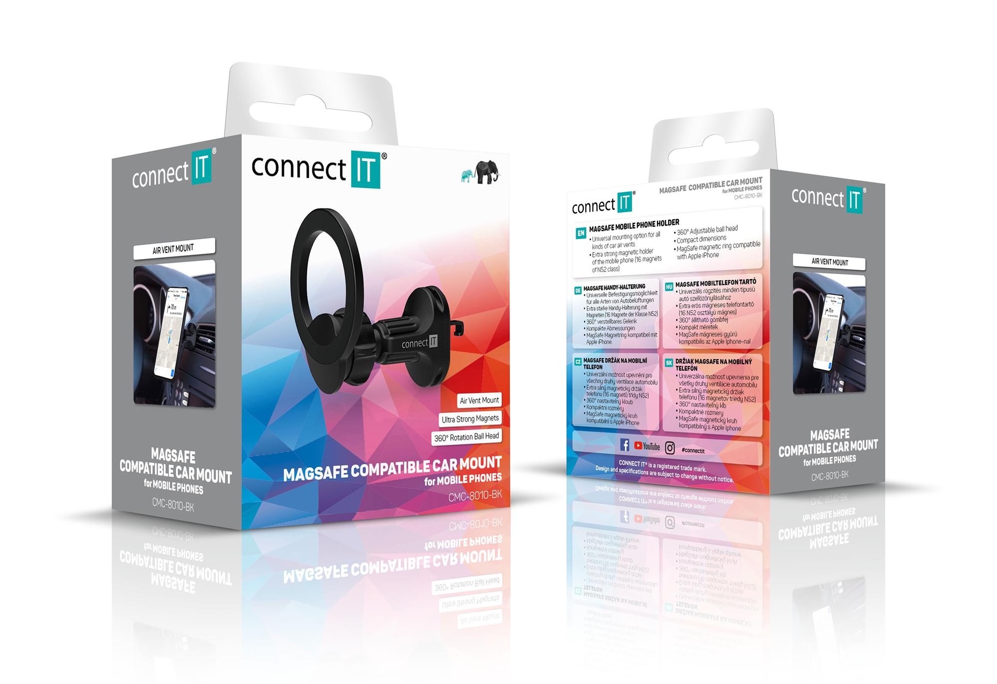 CONNECT IT InCarz Magsafe držák do auta, ČERNÝ