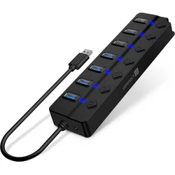 CONNECT IT Mighty Switch 2 USB-A hub, (4xUSB-A 3.0, 3xUSB-A 2.0), externý