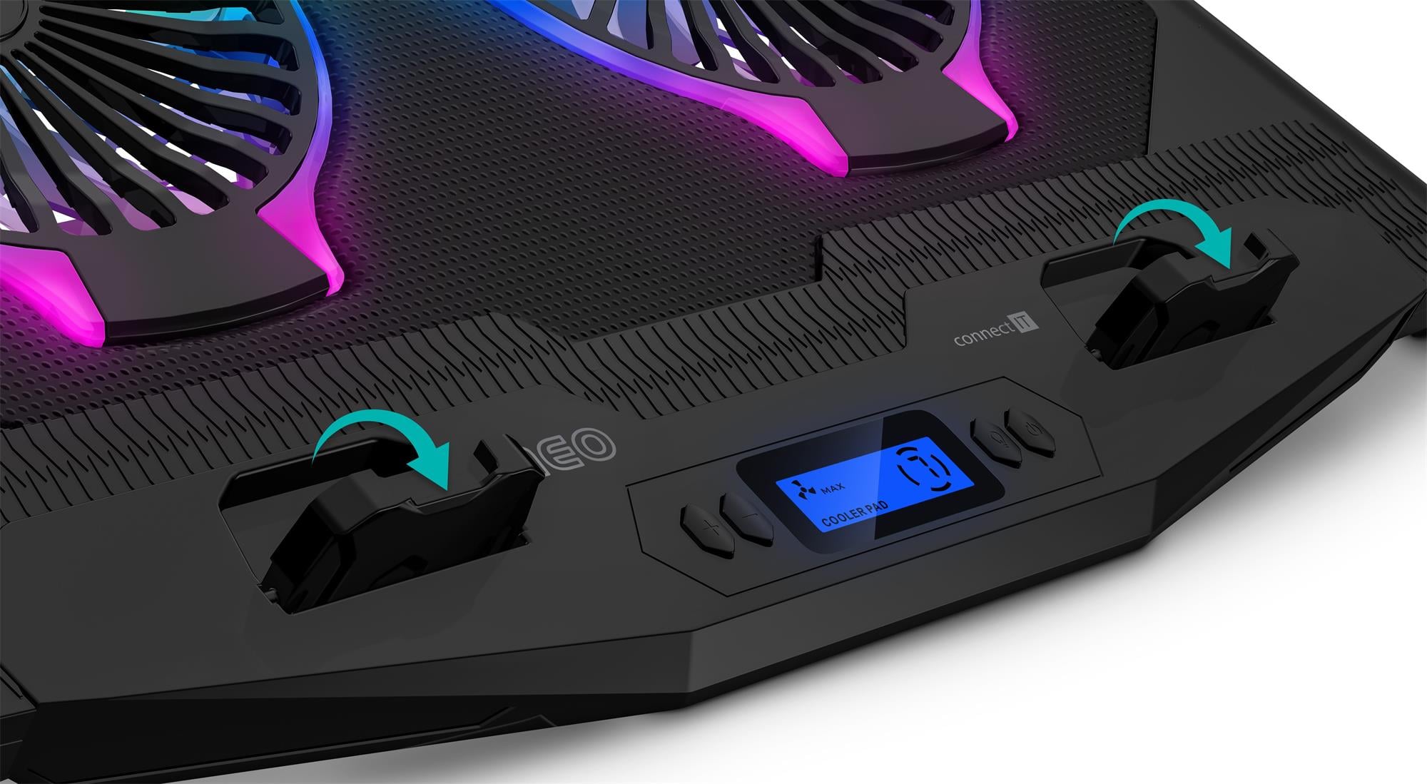 Connect IT NEO RGB chladiaca podložka pod notebook, čierna