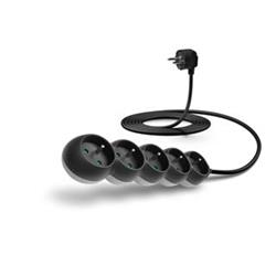Connect IT prodlužovací kabel 230 V, 5 zásuvek, 3 m, bez vypínače (černý) CES-1324-BK - Kabely + redukce