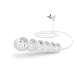 Connect IT prodlužovací kabel 230 V, 6 zásuvek, 3 m, bez vypínače (bílý) CI-1313 - Kabely + redukce