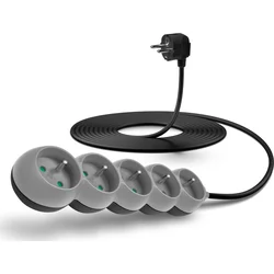 Connect IT prodlužovací kabel 230 V, 5 zásuvek, 5 m, bez vypínače (šedý)