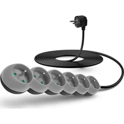 Connect IT prodlužovací kabel 230 V, 6 zásuvek, 5 m, bez vypínače (šedý)