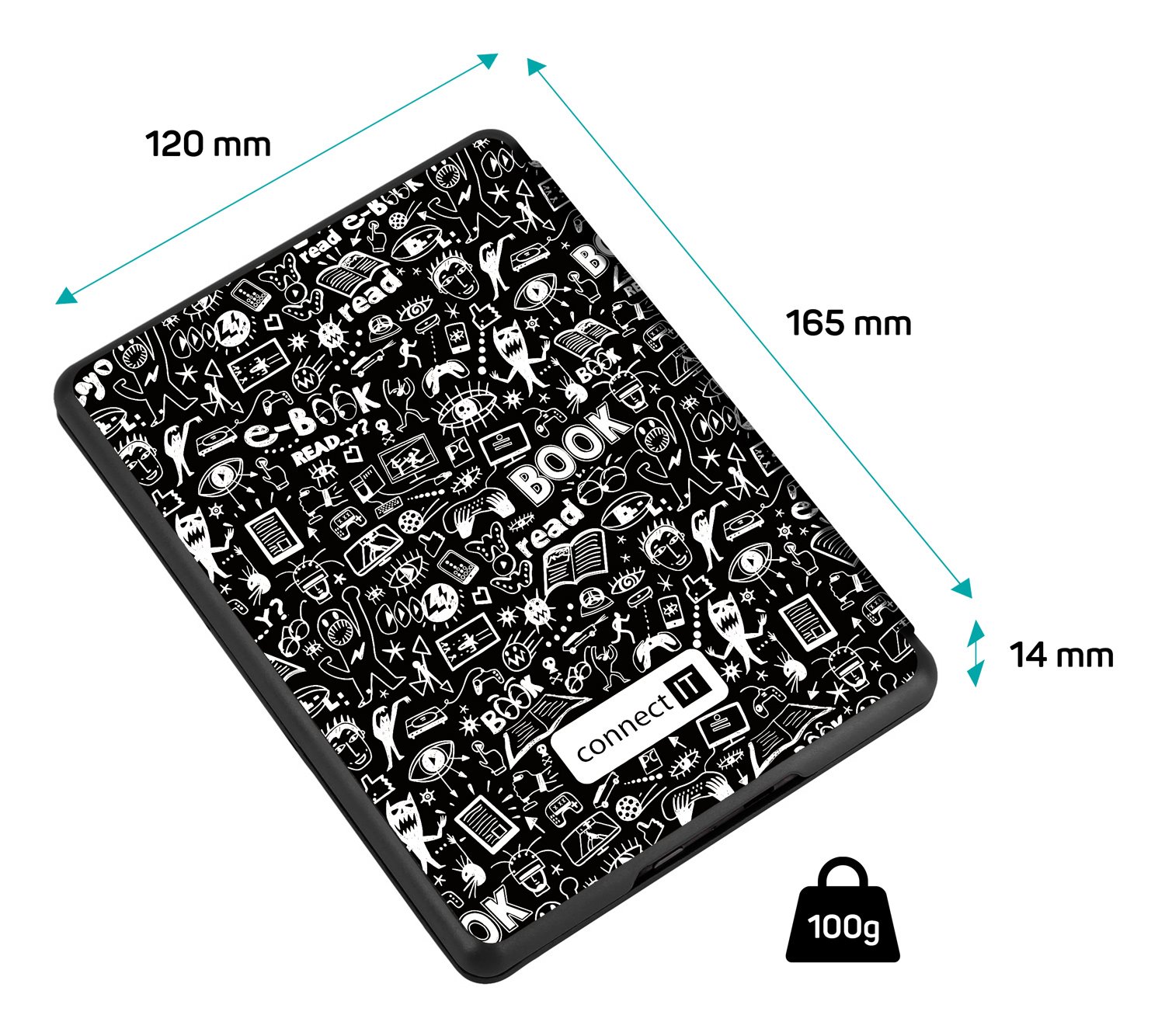 Connect IT puzdro pre Amazon New Kindle 2019/2020 (10. gen.), 2019/2020 Doodle CEB-1051-DD