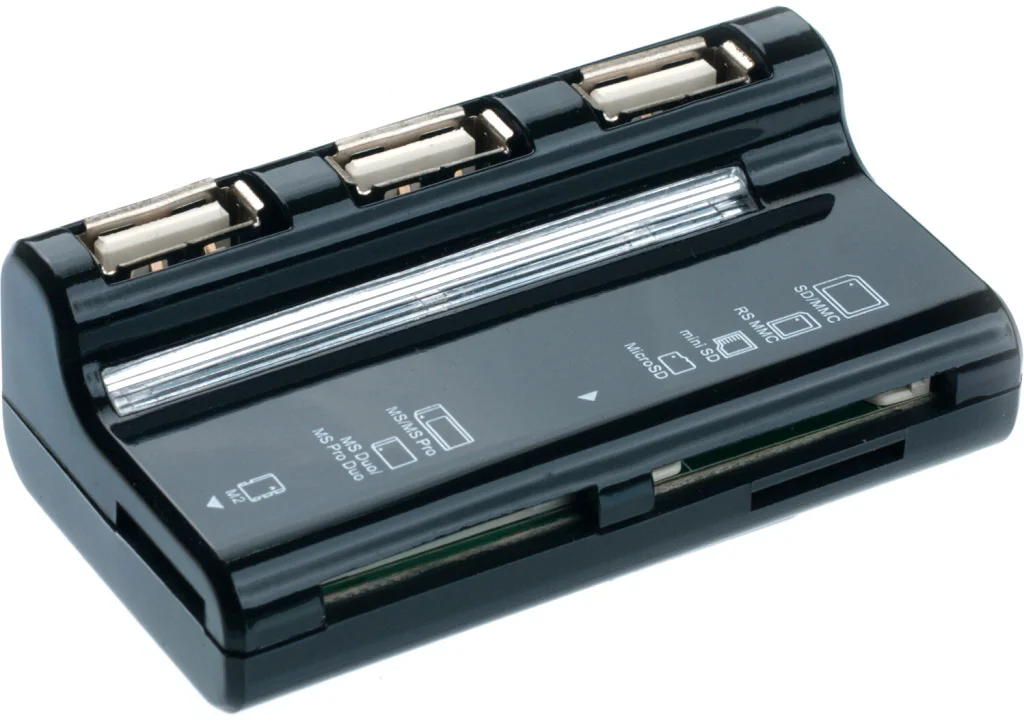 Connect IT USB COMBO hub 3 porty + čítačka kariet BOOT čierna