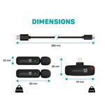 CONNECT IT Wireless Lavalier mikrofon Lightning (2 ks + receiver) set ČERNÝ
