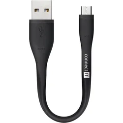 Connect IT Wirez CI-947 microUSB - USB kabel pro powerbanky, černý