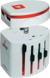 Conrad Cestovní adaptér s USB Skross 1.302101 Evo, 2-pólový