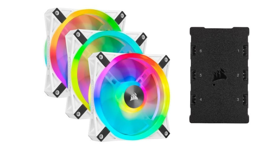 Corsair QL120 RGB, 3× 120 mm, bílý