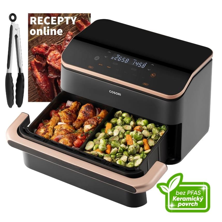Cosori Dual Blaze TwinFry, keramika, čierna