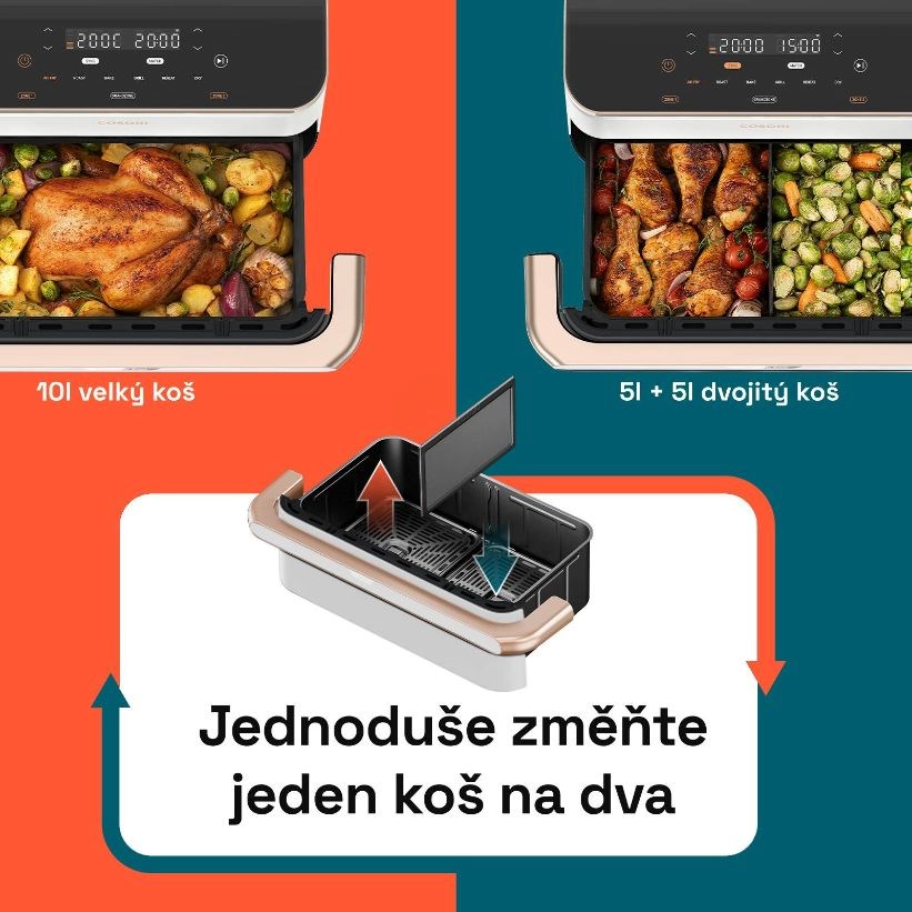 Cosori TF101S Dual blaze TwinFry, bílá
