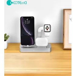 COTEetCI Base29 Nabíjacia stanica 3v1 pre Apple iPhone, hodinky Watch a AirPods/Pro šedá
