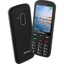 CPA Halo 28 Senior čierny telefón s nabíjacím stojanom