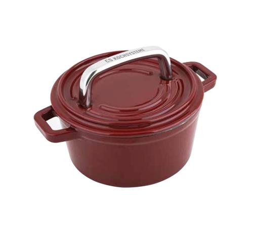 CS SOLINGEN Pekáč s vekom liatinový ALPEN 14 cm červený CS-078065