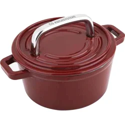 CS SOLINGEN Pekáč s vekom liatinový ALPEN 14 cm červený CS-078065