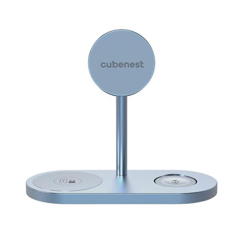 CubeNest 3v1 Bezdrátová magnetická nabíječka S313 Pro - Sierra Blue