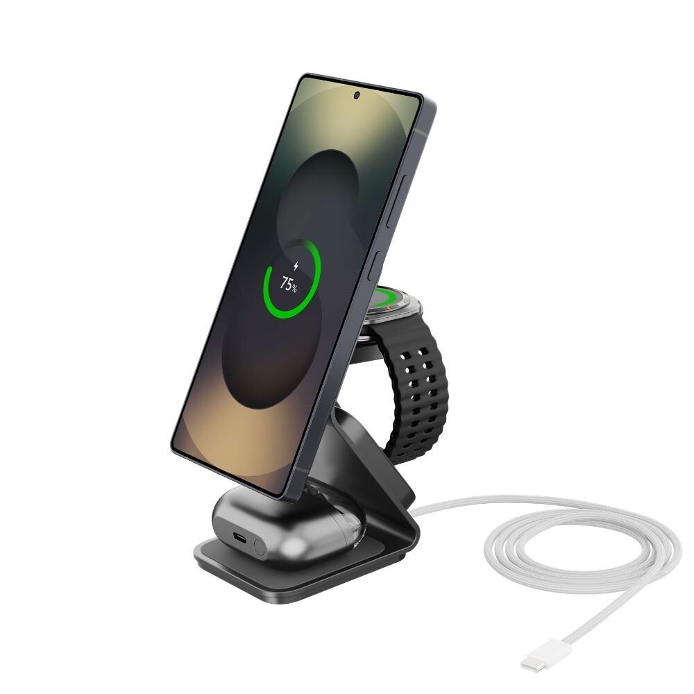 Cubenest 3v1 Qi 2.2 Bezdrôtová magnetická nabíjačka SQS314 pre hodinky Samsung
