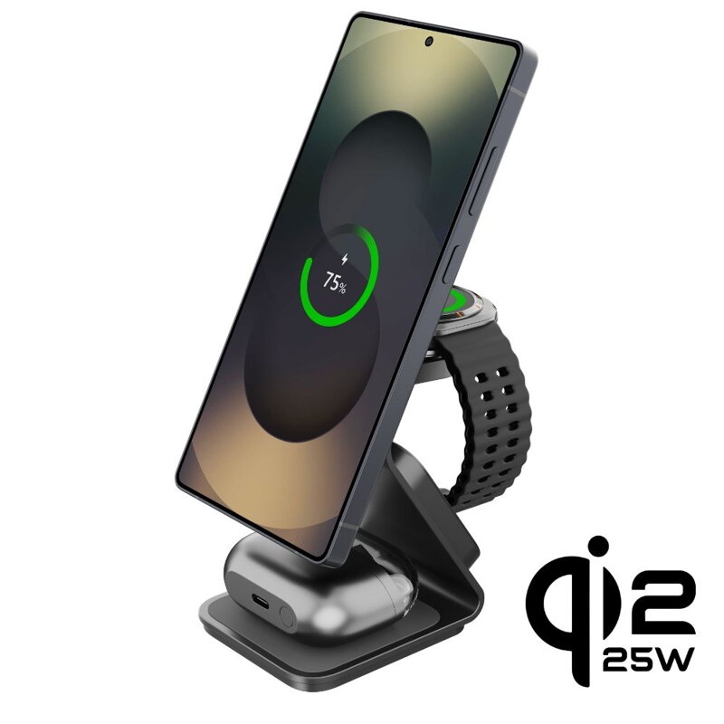 Cubenest 3v1 Qi 2.2 Bezdrôtová magnetická nabíjačka SQS314 pre hodinky Samsung