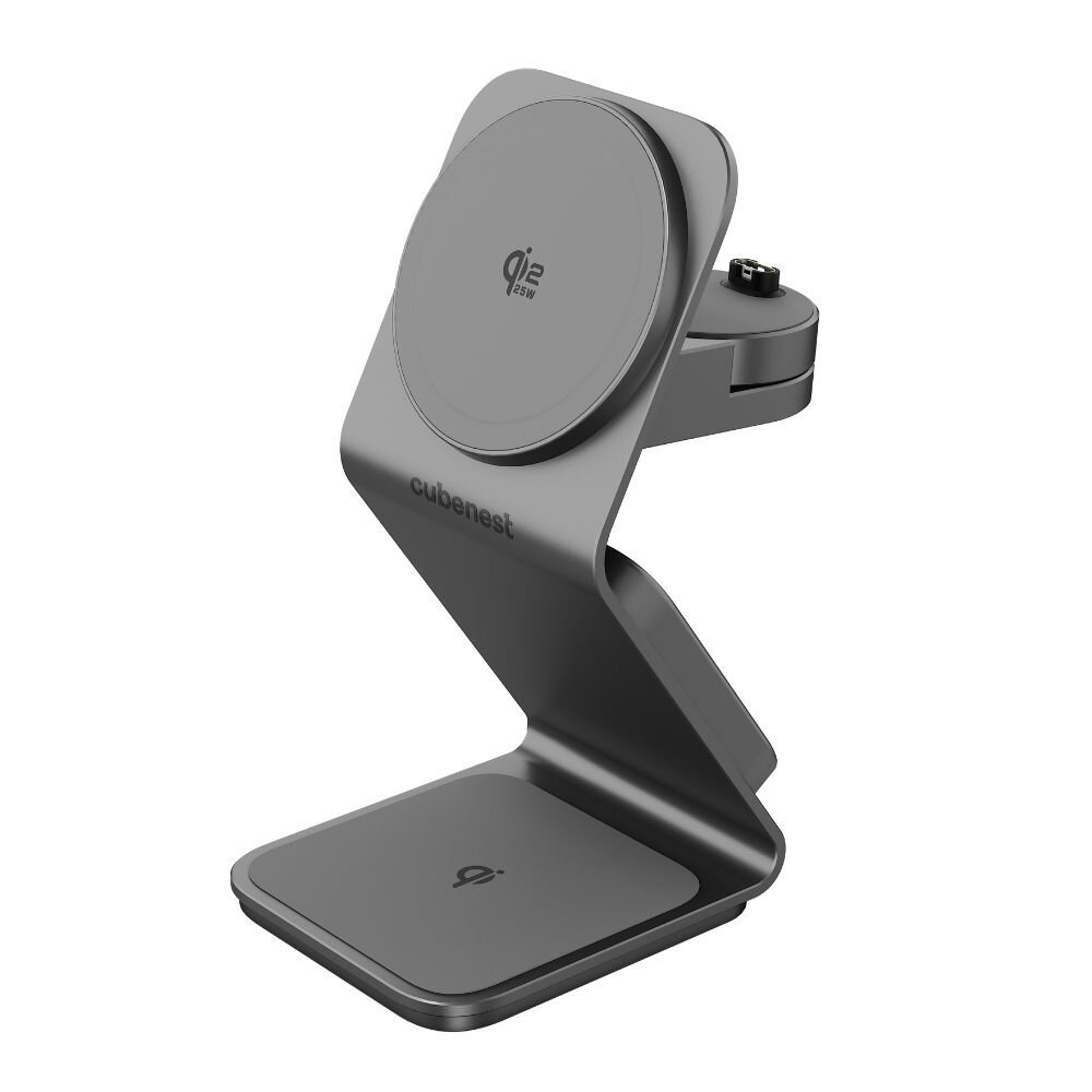Cubenest 3v1 Qi2.2 Bezdrôtová magnetická nabíjačka SQ314 pre hodinky Garmin
