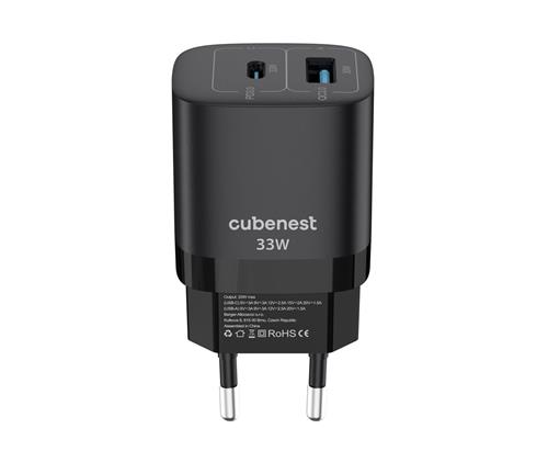 Cubenest PD GaN Adaptér 33W S2D0 Black