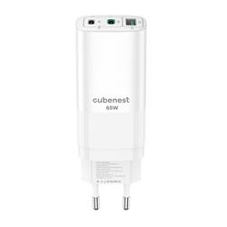 Cubenest PD GaN Adaptér 65W S3D0 - bílý