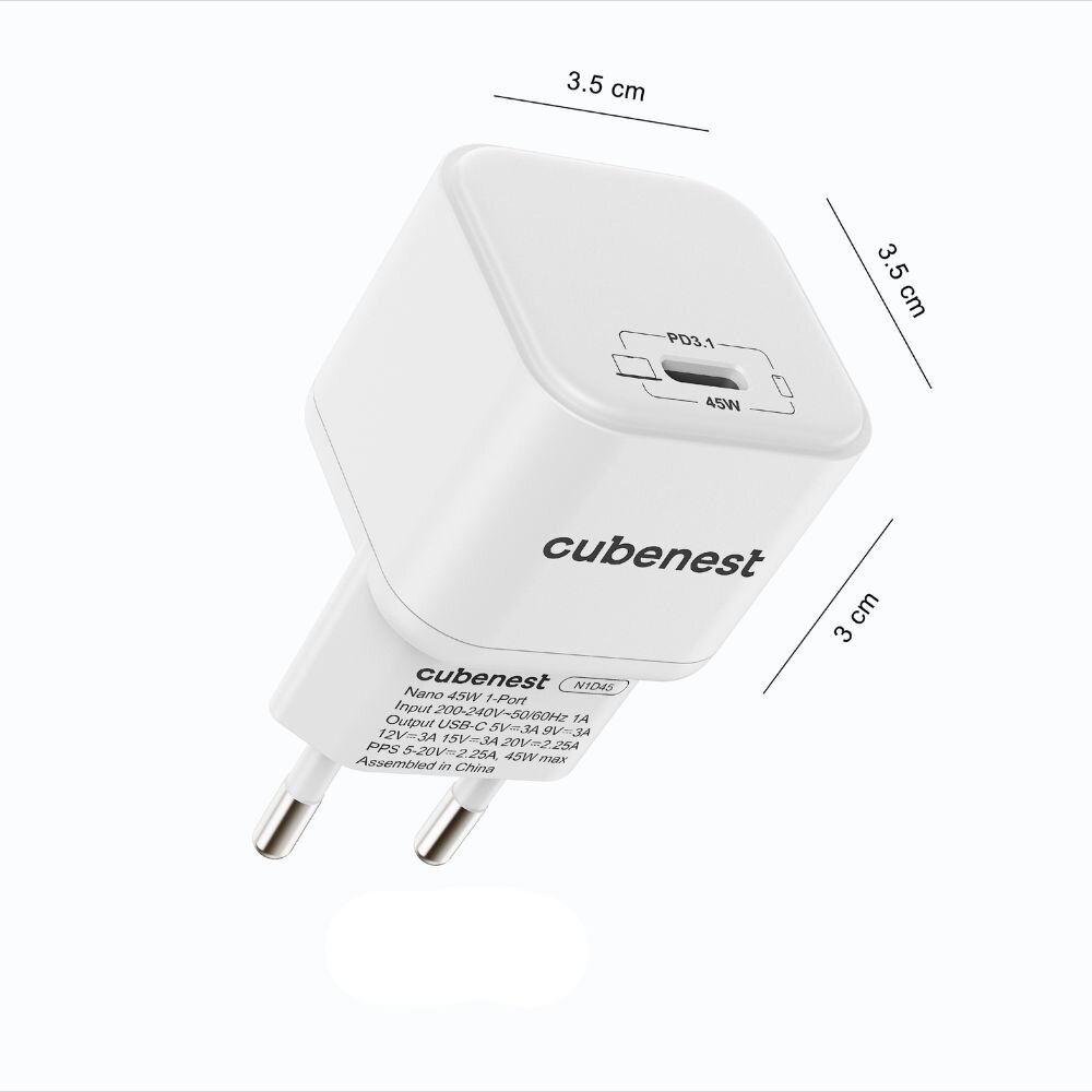 Cubenest PD Nano adaptér 45 W N1D45 biely