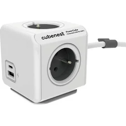Cubenest PowerCube Extended USB C+C PD 35 W 1,5 m - sivá