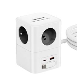 Cubenest PowerCube Extended USB PD 65W USB-C cable, A+C, 3m Grey