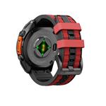 Cubenest Premium Silicone Garmin QuickFit Band BLACK/RED 26mm