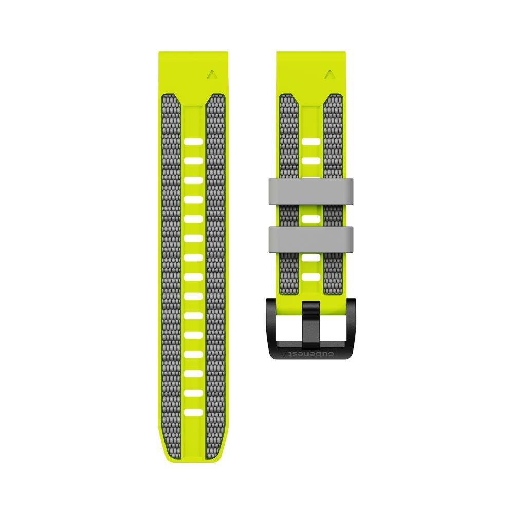Cubenest Premium silikónový remienok Garmin QuickFit LIME/GREY 26 mm