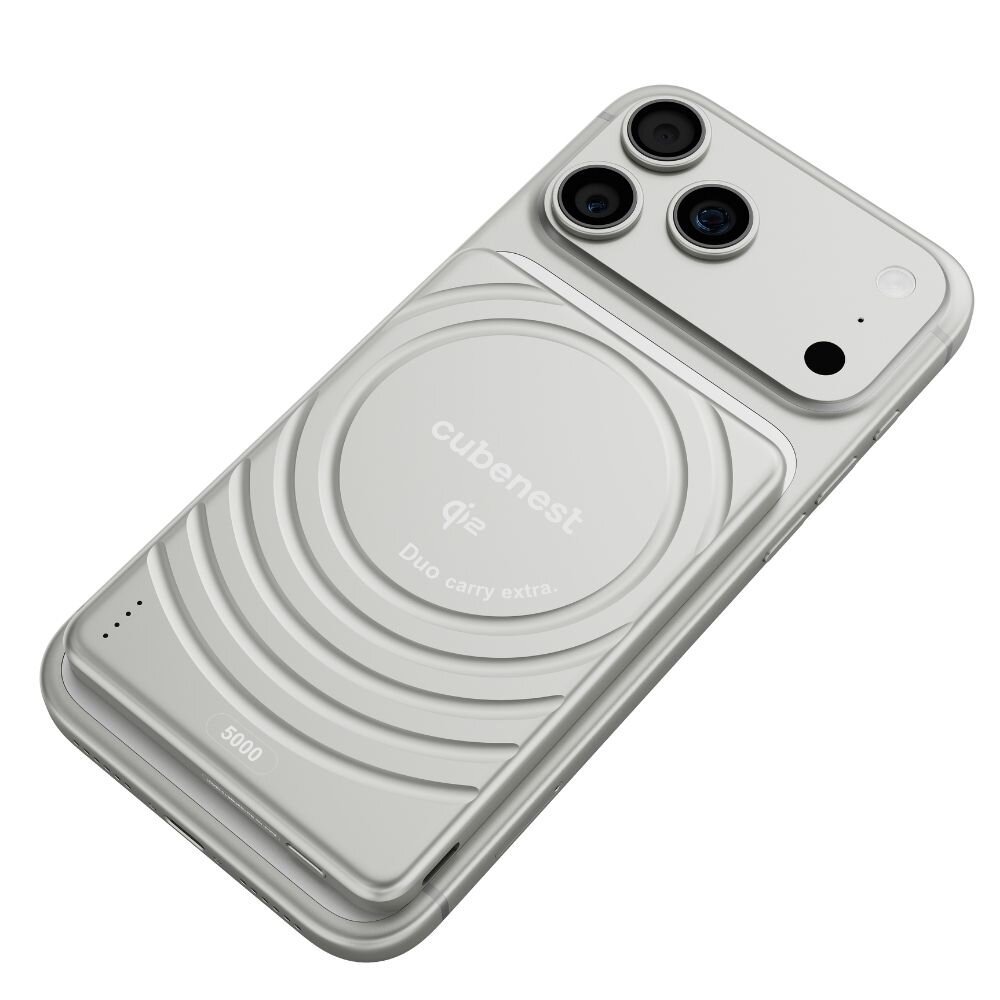 Cubenest Qi2 Magnetická bezdrátová powerbanka SlimDual 5000 mAh SQ1B3D - stříbrná