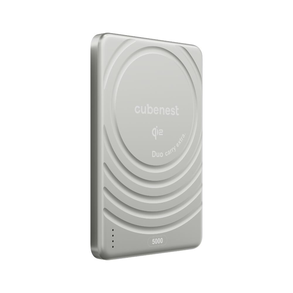 Cubenest Qi2 Magnetická bezdrôtová powerbanka SlimDual 5000 mAh SQ1B3D – strieborná