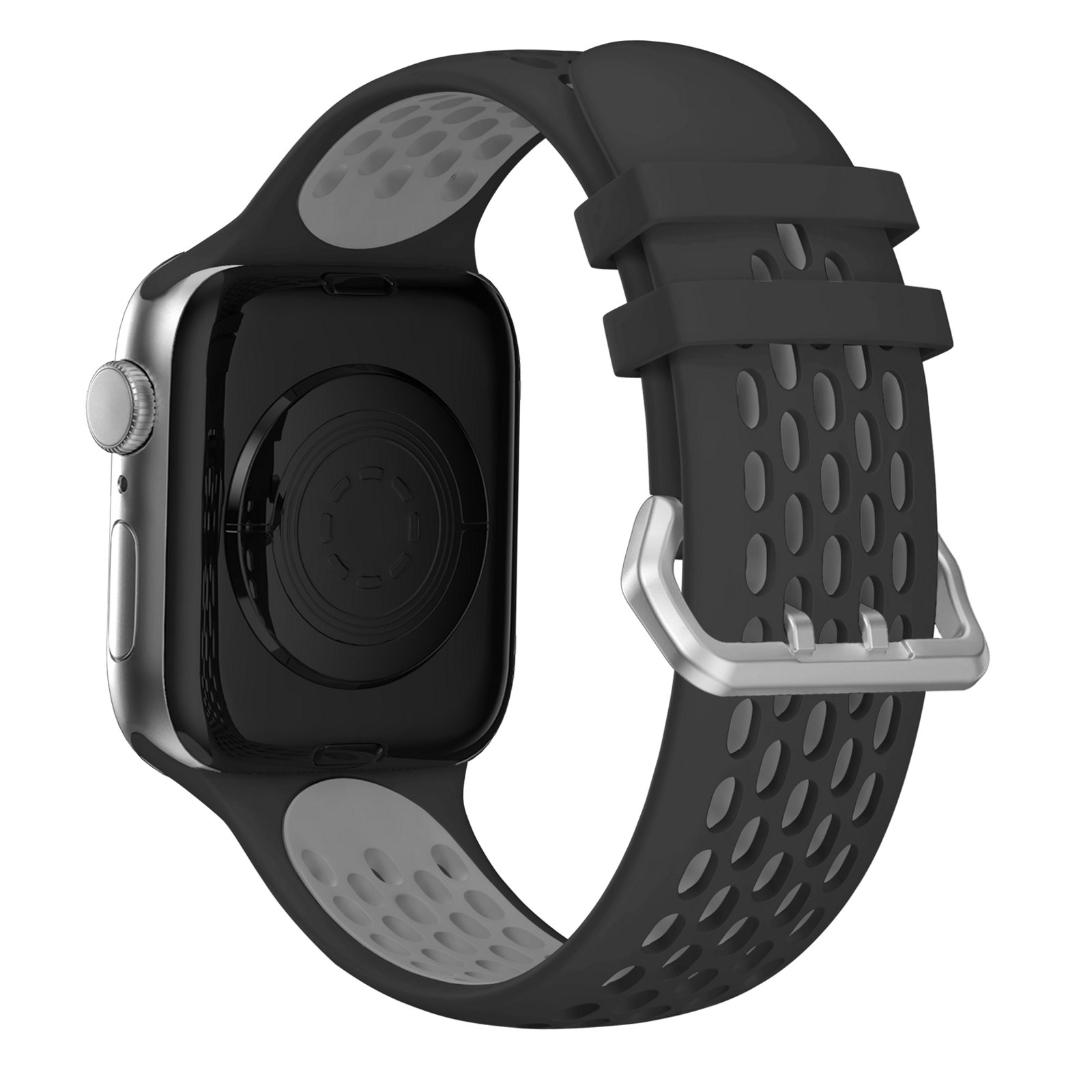 Cubenest Sportovní řemínek na Apple Watch Sport Band BLACK with Grey(42-49mm)