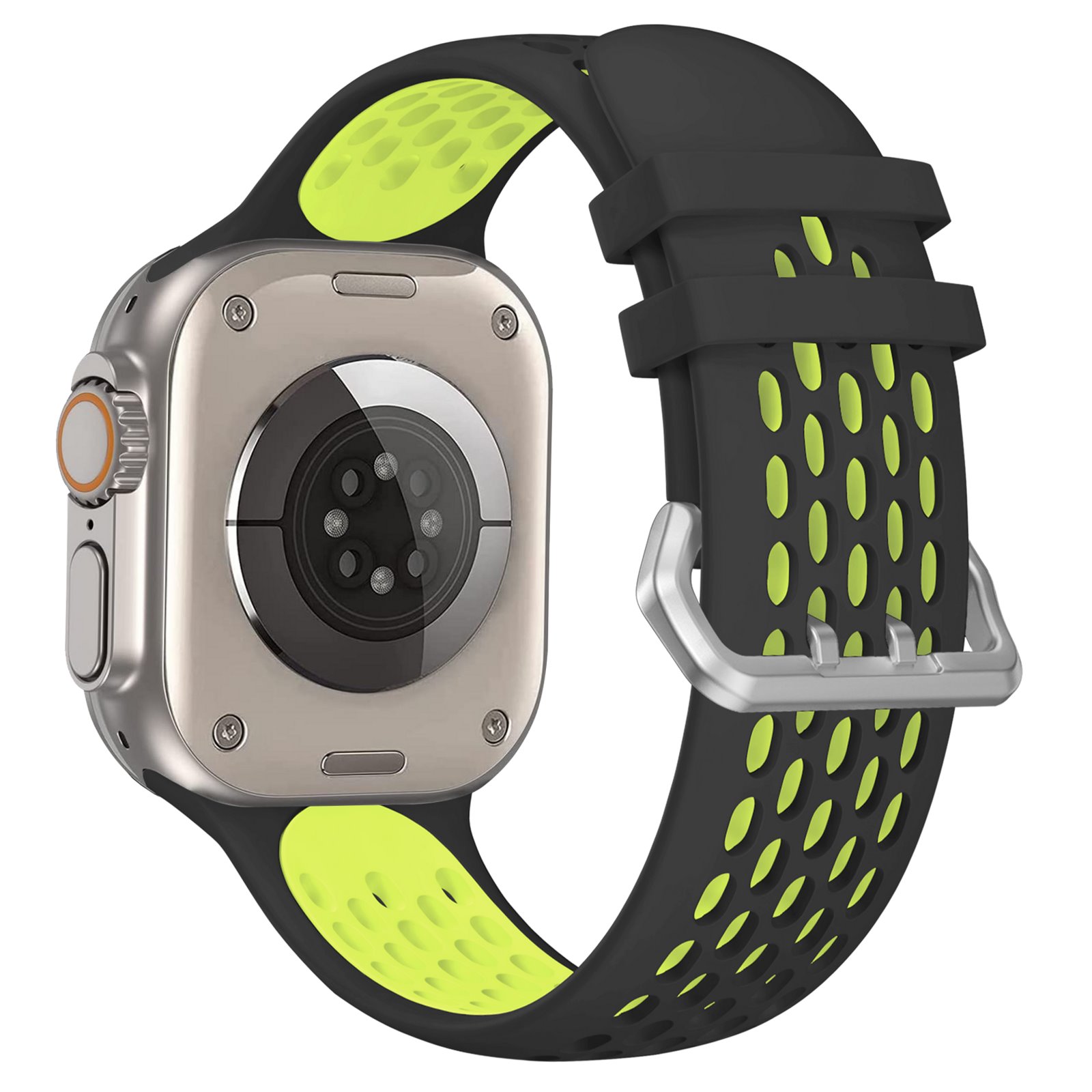 Cubenest Sportovní řemínek na Apple Watch Sport Band BLACK with Yellow(42-49mm)