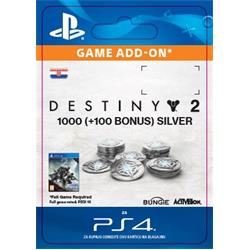 CZ PS4 - 1000 (+100 Bonus) Destiny 2 Silver elektronická licence