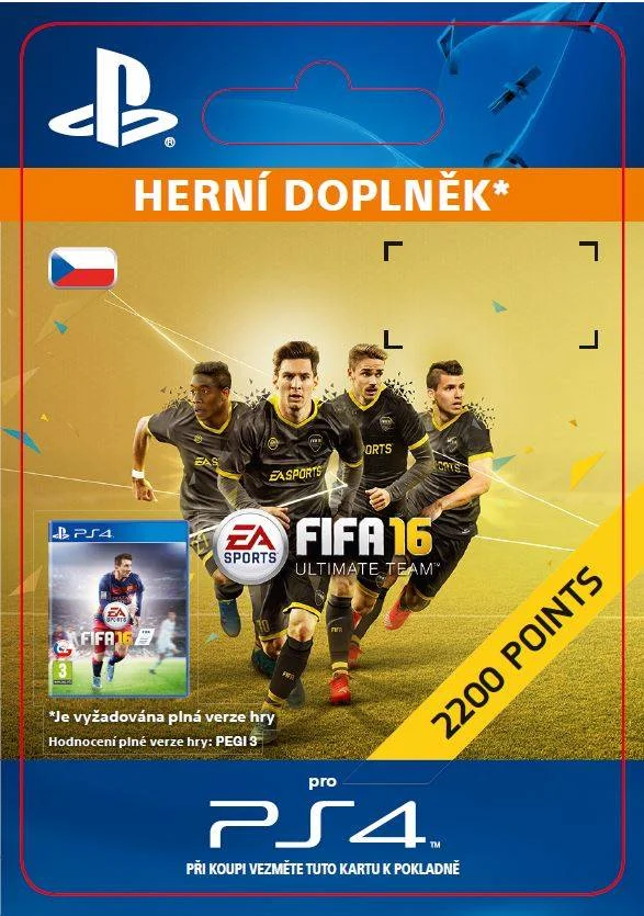 CZ PS4 - 2,200 FIFA 16 Points elektronická licence