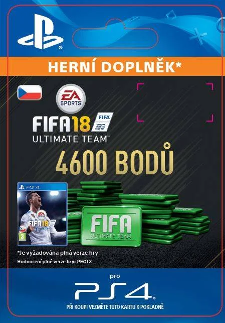 CZ PS4 - 4600 FIFA 18 Points Pack elektronická licence