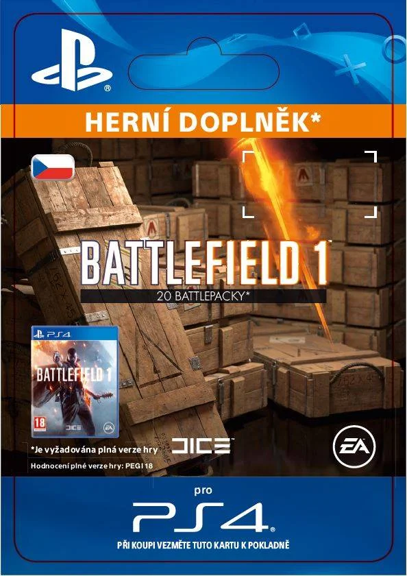 CZ PS4 - Battlefield 1 Battlepacks x 20 elektronická licence
