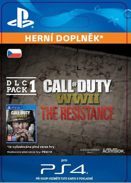 CZ PS4 - Call of Duty®: WWII - The Resistance: DLC Pack 1 (30.1.2018) elektronická licence
