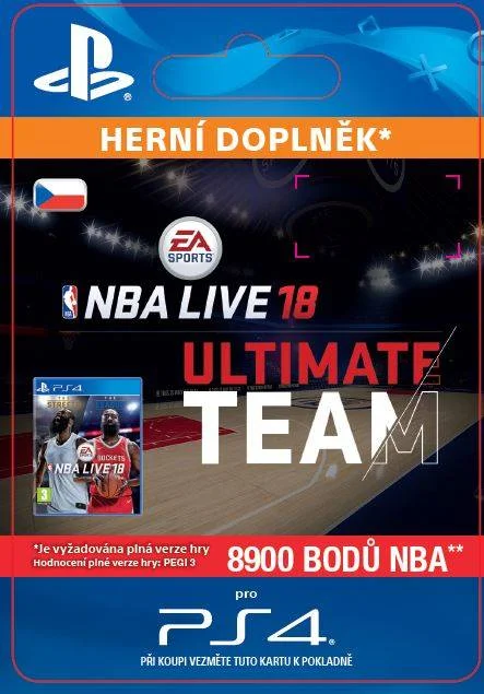 CZ PS4 - EA SPORTS™ NBA LIVE 18 ULTIMATE TEAM™ - 8900 NBA POINTS elektronická licence