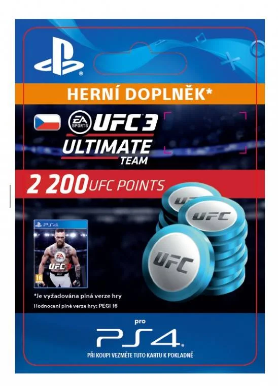 CZ PS4 - EA SPORTS™ UFC® 3 - 2200 UFC POINTS elektronická licence