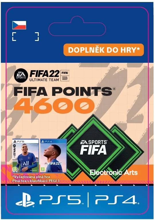 CZ PS4 - FUT 22 – FIFA Points 4600 elektronická licence