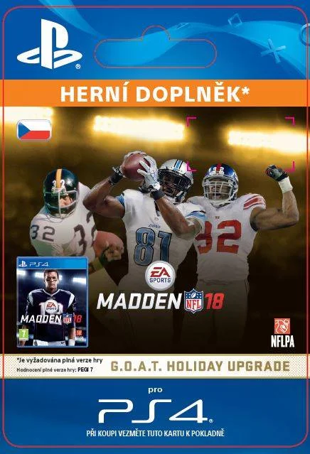 CZ PS4 - MADDEN NFL 18: G.O.A.T. Holiday Upgrade elektronická licence
