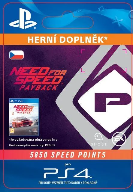CZ PS4 - NFS Payback 5850 Speed Points (Av. 7.11.2017) elektronická licence