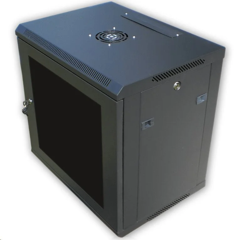 DATACOM 19" rack 12U/450 mm BK sklo/čierna