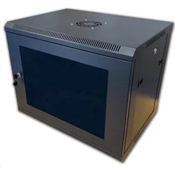 DATACOM 19" rack 9U/450 mm BK (sklo) čierny