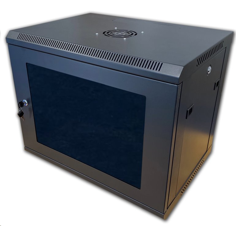 DATACOM 19" rozvaděč 9U/450 mm BK (sklo) černý