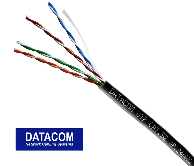 DATACOM UTP drôt CAT5E PE,Fca 305m box čierny OUTDOOR 1103