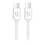 Datový kabel ALIGATOR POWER 65W, USB-C/USB-C 3A, 0,5m bílý